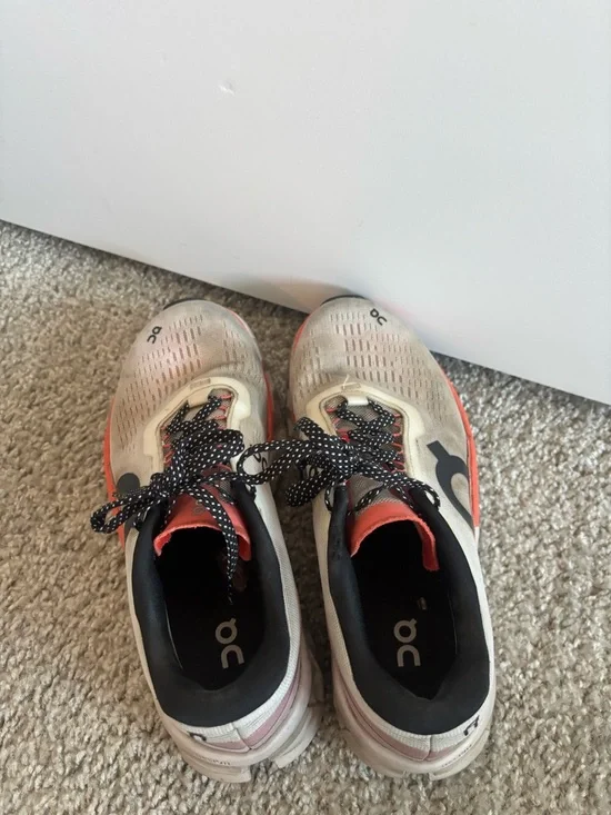 On Running Women's White and Orange Cloudrunner Sneakers - Picture 3 of 4